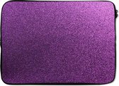 Laptophoes 14 inch - Glitter - Roze - Design - Abstract - Laptop sleeve - Binnenmaat 34x23,5 cm - Zwarte achterkant