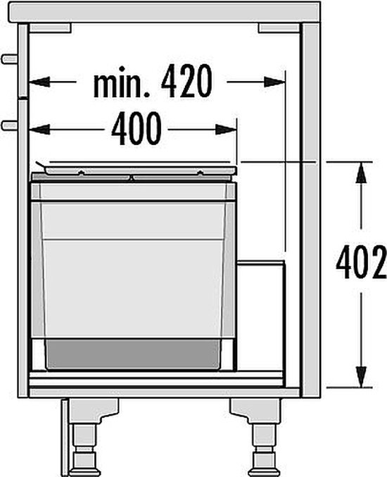Hailo Triple XL Front afvalsysteem 44 liter donker grijs