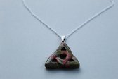 Wellness-House | Ketting Triquetra Indian Agate | 925st Zilveren Ketting | Agaat | Aardend | Stabiliserend | Beschermend | Power Of  Three | Zen | Wicca | Sjamanisme