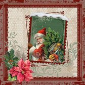 CraftEmotions servetten 5st - Kerstman op postzegel 33x33cm Ambiente 33313450