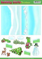 Nr. 2 Background Sheets - Bubbly Girls Christmas 3D-Knipvel Yvonne Creations 10 stuks