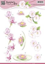 3D Knipvel - Jeanines Art - Roze bloemen
