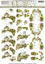 3D Knipvel - Precious Marieke - Rustic Christmas - Garden 10 stuks