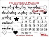 Crealies For journalzz & plannerzz stempels - Weekdagen NL