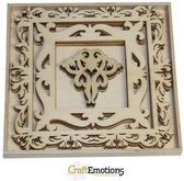 CraftEmotions Houten ornamenten - lijst ornament 15 assorti  - box 16.8 x 16.8 cm