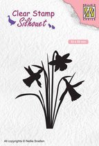 SIL064 Nellie Snellen Clearstamp daffodil - stempel - narcis - narcissen - paasbloem - narcis - lentebloem