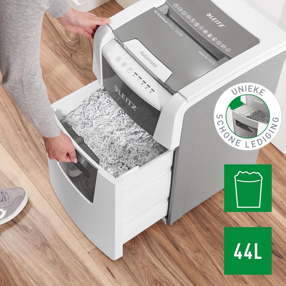 Leitz IQ Autofeed+ Office 150 Stille Papierversnipperaar P5 thumbnail 3