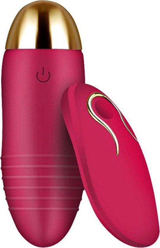 Vibrerend Eitje - met Afstandsbediening – USB en Snel oplaadbaar – Vibrerend Eitje - 10 trilstanden – Bordeaux Rood – Remote