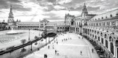 JJ-Art (Glas) | Sevilla in Spanje, Andalusië in zwart wit | stad, sfeer, gebouwen, modern | Foto-schilderij-glasschilderij-acrylglas-acrylaat-wanddecoratie | KIES JE MAAT