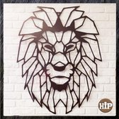 Hip-Wonen.nl - Leeuwenkop Ø 60 cm - metalen wanddecoratie leeuw zwart - Wandpaneel - muurdecoratie - CADEAU TIP
