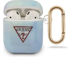 Guess Geschikt voor AirPods 1 en 2 hoesje - Tie en Dye Collection Blauw
