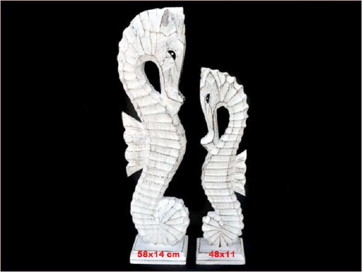 Woodart Woondecoratie Zeepaard m 48x11cm antique white