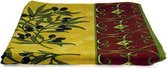 Italiaanse tafelkleed met olijfmotief, rechthoekig rood/geel 140 x 240 cm