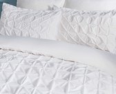 Dekbedovertrek Sleepdown WIT Rouched omkeerbaar katoenmengweefsel 2p kingsize