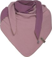 Knit Factory Fay Gebreide Omslagdoek - Driehoek Sjaal Dames - Violet/Lila - 190x85 cm - 100% Biologisch katoen