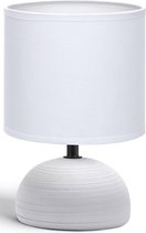 LED Tafellamp - Tafelverlichting - Igna Conton 2 - E14 Fitting - Rond - Mat Grijs - Keramiek