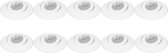 Spot Armatuur 10 Pack - Primux Nivas Pro - GU10 Fitting - Inbouw Rond - Mat Wit - Aluminium - Trimless - Kantelbaar - Ø150mm