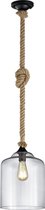 LED Hanglamp - Hangverlichting - Trinon Judon - E27 Fitting - Rond - Mat Zwart - Aluminium