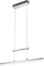 LED Hanglamp - Trinon Kalvira - 20W - Warm Wit 3000K - Dimbaar - Rechthoek - Mat Chroom - Aluminium
