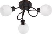 LED Plafondlamp - Trinon Frudo - 12W - E14 Fitting - Warm Wit 3000K - 3-lichts - Dimbaar - Rond - Roestkleur - Aluminium