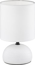 LED Tafellamp - Tafelverlichting - Trinon Lucifer - E14 Fitting - Rond - Mat Wit - Keramiek