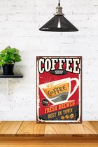 3d Retro Hout Poster Coffee Shop