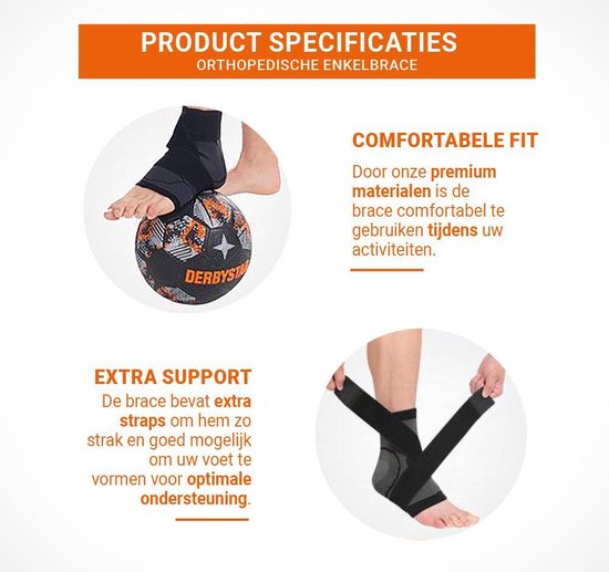 Boersport ® | Orthopedische enkelbrace tijdens sporten | Enkelbandage maat 42-45 | XL - Boersport
