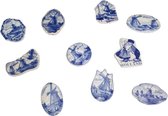 Delfts Blauw Koelkastmagneten - Magneetjes - Blauw / Wit - Keramiek - Set van 3 - Assorti
