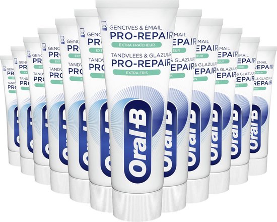 wenkbrauw Terug kijken Hoogte 12x Oral-B Tandpasta Pro-Repair Tandvlees & Glazuur Extra Fris 75 ml |  bol.com