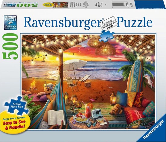 Ravensburger puzzel Gezellige Cabana - Legpuzzel - 500 stukjes extra groot  | bol.com