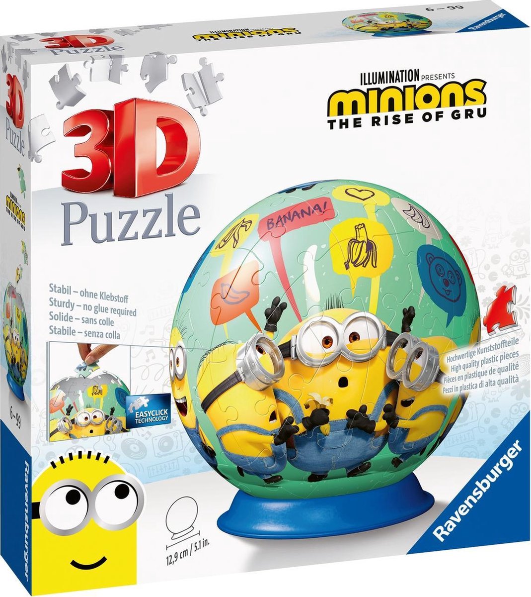 Verkeerd gezagvoerder lepel Ravensburger Minions 2 Puzzleball - 3D Puzzel - 72 stukjes | bol.com