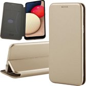 Hoesje geschikt voor Samsung Galaxy A02s - Book Case Leer ThinShield Goud