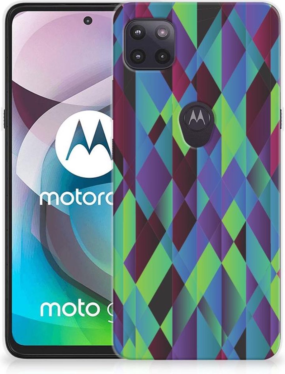 Motorola Moto G 5G TPU Hoesje Abstract Green Blue