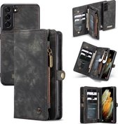 caseme - Hoesje geschikt voor Samsung Galaxy S21 - 2 in 1 back cover - zwart