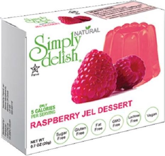 Simply Delish Naturel Jelly Dessert Framboos 4 x 5 gram (20 gram