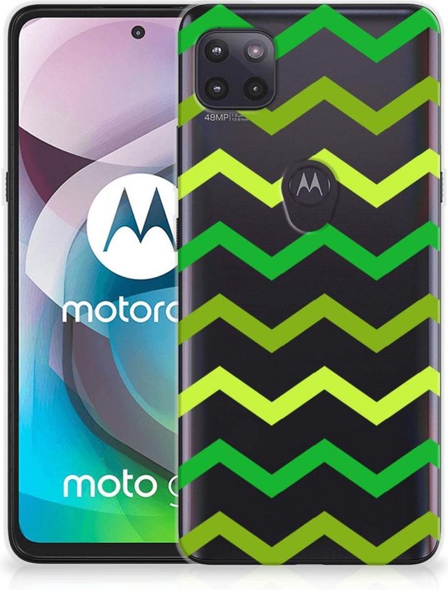 Motorola Moto G 5G TPU bumper Zigzag Groen