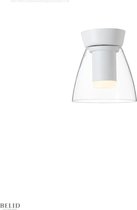 Cato Q plafondlamp Mat wit - Klaar glas