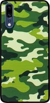 ADEL Siliconen Back Cover Softcase Hoesje Geschikt Voor Huawei P20 - Camouflage