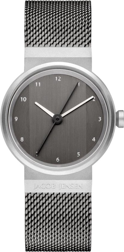 Jacob Jensen 792 New Line Horloge - Jacob Jensen dames horloge - Grijs - diameter 29 mm - roestvrij staal