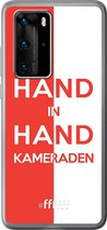 6F hoesje - geschikt voor Huawei P40 Pro -  Transparant TPU Case - Feyenoord - Hand in hand, kameraden #ffffff