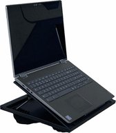 Support ordinateur portable avec coussin - Plastique / Tissu - Réglable - Noir