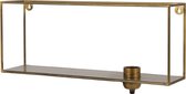 Stijlvolle moderne gouden wandbox met lichtbron "Yigg" Lumbuck - Wandlamp gouden wandplank
