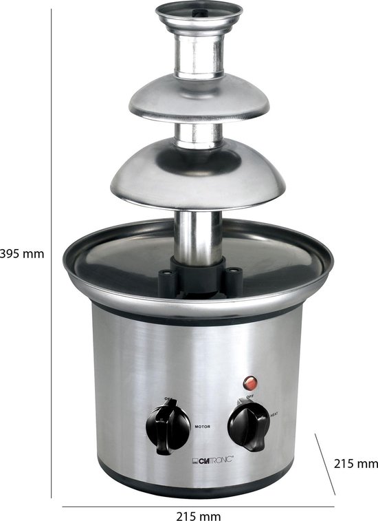 Clatronic® chocoladefontein | chocoladefontein voor fruit & gebak | warme en vloeibare chocolade