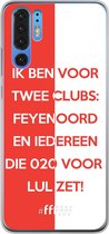 6F hoesje - geschikt voor Huawei P30 Pro -  Transparant TPU Case - Feyenoord - Quote #ffffff