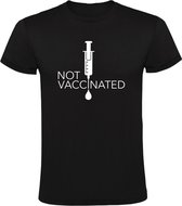 Not vaccinated Heren t-shirt | niet gevacinneerd | geen vaccin | corona| covid-19 |  virus | viruswaanzin | Zwart