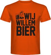 T-Shirt - Casual T-Shirt - Fun T-Shirt - Fun Tekst - Lifestyle T-Shirt - Mood - Koningsdag - Oranje Boven - Feest - Wij Willem Bier - Oranje - XXL