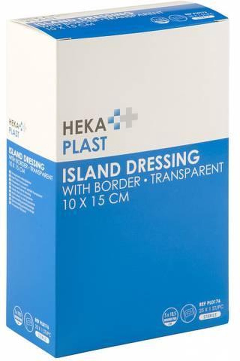 Goedkoopste HEKA plast border - Eilandpleister transparant steriel - 10 cm x 15 cm - 25 stuks