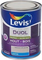 Levis Duol - Hout Buiten - Primer & Lak - Satin - Oesterzwam - 0.75L