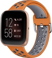 YONO Fitbit Versa 2 Bandje - Siliconen - Sport Air - Oranje Grijs - Large