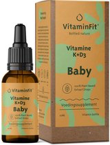 VitaminFit Vitamine K + D3 Baby Druppels - Voedingssupplement- 100% natuurlijk & Plantaardig - Leeftijd 0-3 maanden -Vloeibaar met pipet